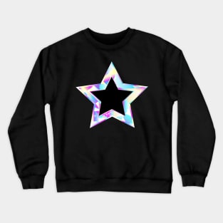 Holographic Star on Black Background Crewneck Sweatshirt